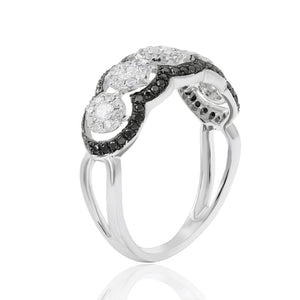 0.55ct White and 0.25ct Black Diamond Ring set in 14KT White Gold / MR13885