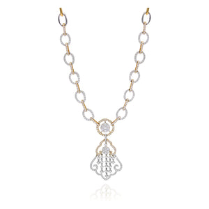 4.71ct Diamond Necklace set in 18KT White and Rose Gold / NF121