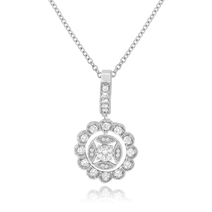 0.74ct Diamond Pendant set in 18KT White Gold / NG195A