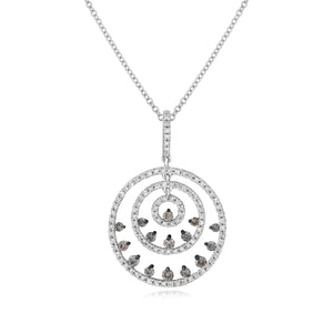 0.40ct White and 0.40ct Brown Diamond Pendant set in 14KT White Gold  / P05022A