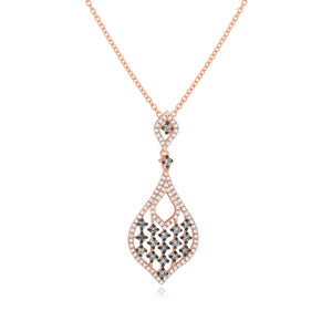 0.40ct White and 0.45ct Brown Diamond Pendant set in 14KT Rose Gold / P09272