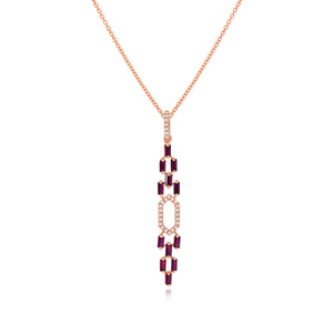 0.07ct Diamond and 0.61ct Ruby Pendant set in 14KT Rose Gold / P20094A