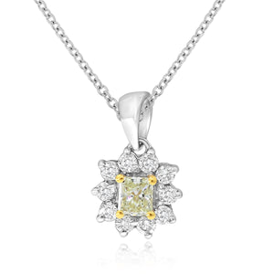 0.20ct White and 0.39 ct Yellow Diamond Pendant set in 18KT White and Yellow Gold / P5302