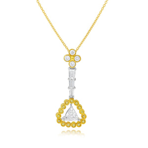 0.50ct White and 0.09ct Yellow Diamond Pendant set in 18KT White and Yellow Gold / P6167A