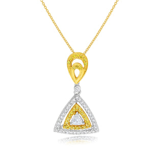 0.14ct Yellow and 0.37ct White Diamond Pendant set in 18KT White and Yellow Gold / P6171