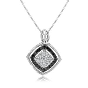 0.18ct Whie and 0.26ct Black Diamond Pendant set in 14KT White Gold / P9711C