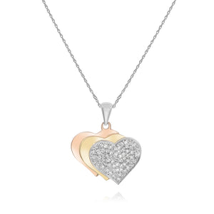 0.20ct Diamond Pendant set in 14KT White, Yellow and Rose Gold / PA1887