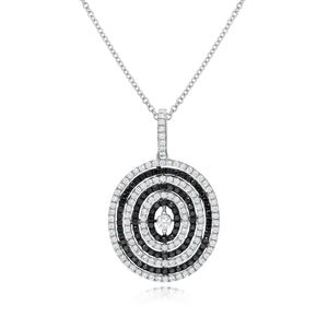 1.05ct White and 0.80ct Black Diamond Pendant set in 18KT White Gold  / PA894