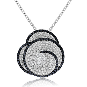 2.15ct White and 0.81ct Black Diamond Pendant set in 18KT White Gold  / PD364B