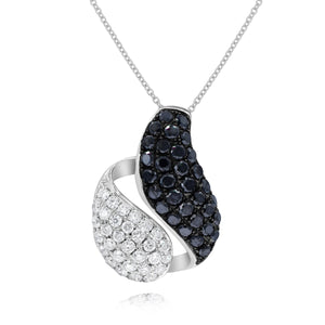 0.46ct Whitw and 0.85ct Black Diamond Pendant set in 14KT White Gold / PD552