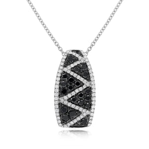 0.41ct White and 0.75ct Black Diamond Pendant set in 14KT White Gold / PD569A