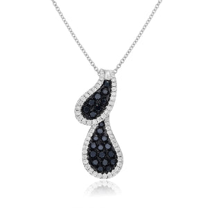 0.33ct White and 0.59ct Black Diamond Pendant set in 14KT White Gold / PD576B