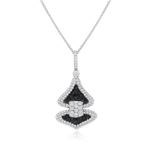 1.46ct White and 0.55ct Black Diamond Pendant set in 18KT White Gold / PD636