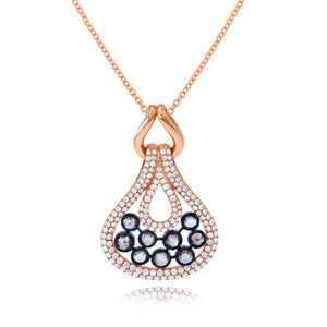 1.30ct White and 1.08ct Rose Diamond Pendant set in 18KT Rose Gold / PD759A