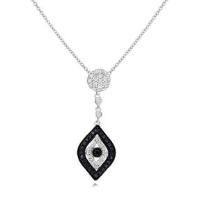 0.21ct White and 0.17ct Black Diamond Pendant set in 14KT White Gold / PD866