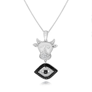 0.20ct White and 0.15ct Black Diamond Pendant set in 14KT White Gold / PD875A