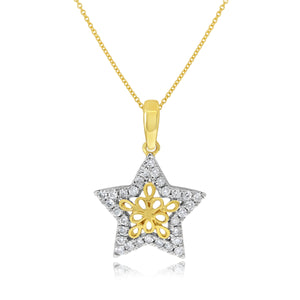 0.18ct Diamond Pendant set in 14KT Yellow and White Gold / PEOT2090A
