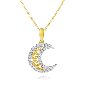 0.19ct Diamond Pendant set in 14KT White and Yellow Gold / PEOT5132A