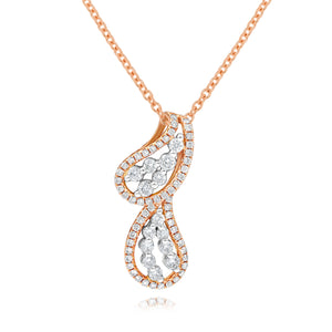 0.81ct Diamond Pendant set in 18KT White and Rose Gold / PF599A