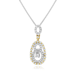 0.60ct Diamond Pendant set in 18KT White and Yellow Gold / PF948A