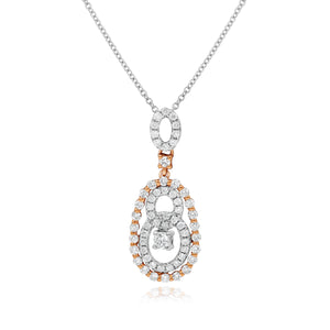 0.60ct Diamond Pendant set in 18KT White and Rose Gold / PF948B
