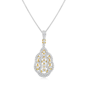 0.63ct Diamond Pendant set in 18KT White and Yellow Gold / PF950A