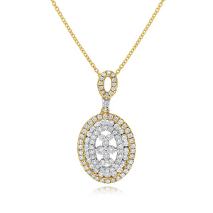 1.00ct Diamond Pendant set in 18KT White and Yellow Gold / PF959A