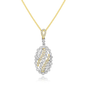 1.01ct Diamond Pendant set in 18KT Yellow and White Gold / PF961A