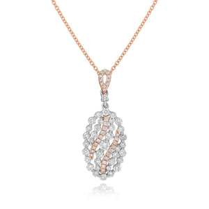 1.00ct Diamond Pendant set in 18KT White and Rose Gold / PF961B