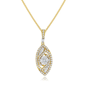 0.77ct Diamond Pendant set in 18KT White and Yellow Gold / PF962B