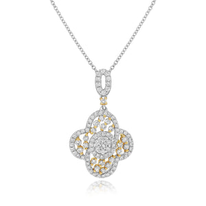 0.80ct Diamond Pendant set in 18KT White and Yellow Gold / PF963A