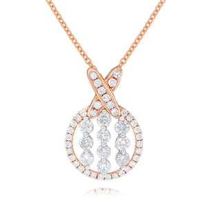1.02ct Diamond Pendant set in 18KT White and Rose Gold / PG217
