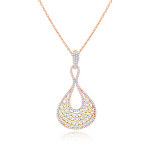 2.45ct Diamond Pendant set in 18KT Rose and Yellow Gold / PG666