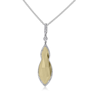 0.25ct Diamond and 4.71ct Citrine Pendant set in 14KT Yellow Gold / PG893B