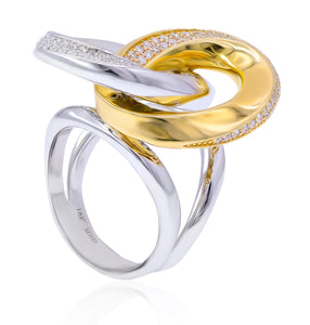 0.81ct Diamond Ring set in 18KT White and Yellow Gold / PJ428Y