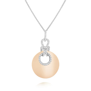 0.50ct Diamond Pendant set in 18KT White and Rose Gold / PJ449A