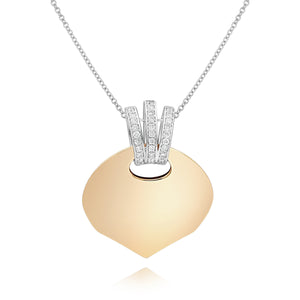 0.15ct Diamond Pendant set in 18KT White and Rose Gold / PJ454A