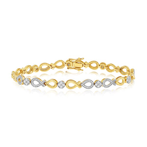 1.05ct Diamond Bracelet set in 14KT White and Yellow Gold / PLBL11141A