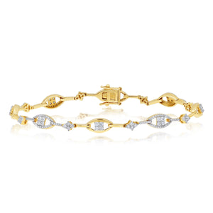 1.10ct Diamond Bracelet set in 14KT Yellow Gold / PLBL11223A