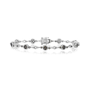 0.73ct White and 1.06ct Brown Diamond Bracelet set in 14KT White Gold  / PLBL17251