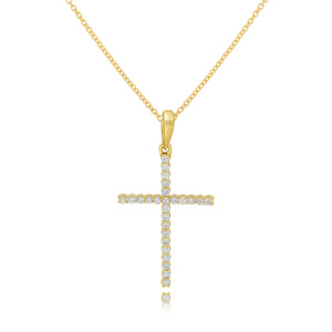 0.15ct Diamond Cross Pendant set in 14KT Yellow Gold / PN115438A1