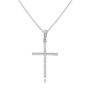 0.15ct Diamond Cross Pendant set in 14KT White Gold / PN115438B1