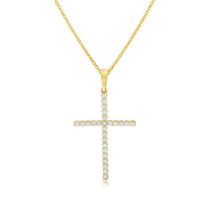 0.33ct Diamond Cross Pendant set in 14KT Yellow Gold / PN115446H