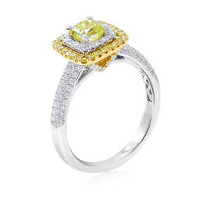 0.55ct White, 0.17ct Yellow and 0.70ct Fancy Diamond Ring set in 18KT White and Yellow Gold / R05355A