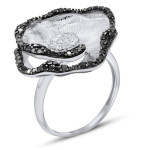 0.15ct White and 0.55ct Black Diamond Ring set in 14KT White Gold / R05949B