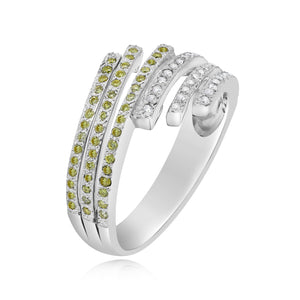 0.16ct White and 0.19ct Yellow Diamond Ring set in 18KT White Gold / R10892W