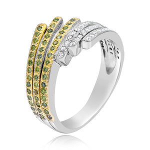 0.19ct White and 0.19ct Yellow Diamond Ring set in 18KT White and Yellow Gold / R10892Y