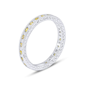 0.28ct Diamond and 0.35ct Yellow Sapphire Ring set in 18KT White Gold / R1532YW