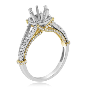 0.50ct Diamond Semi Mount Ring set in 18KT White and Yellow Gold / R19041A