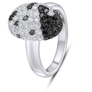 0.60ct White and 0.45ct Black Diamond Ring set in 14kt White Gold / R2731A